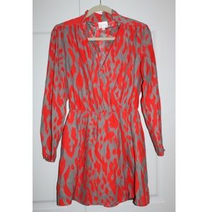 Parker silk orange pattern dress.  Size small